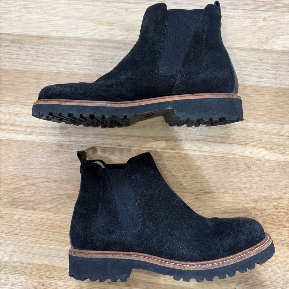 Samuel Hubbard Chelsea Black Suede Ankle Boots Size 7 - Picture 7 of 9